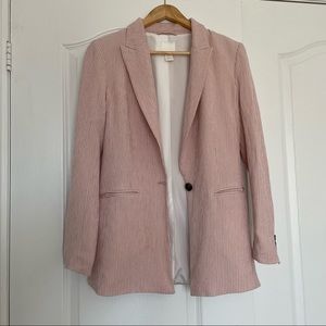 H&M Pink pinstripe Blazer Size 4